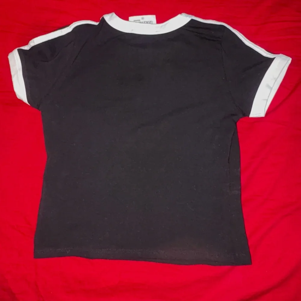 French Pastry Black Fitted Crop T-Shirt - Picture 3 of 4